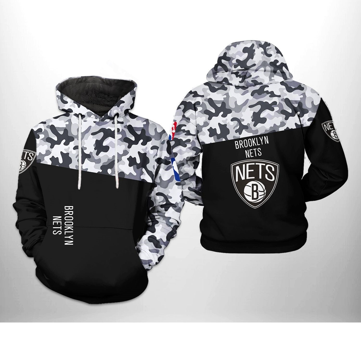 Men's Brooklyn Nets Hugo Boss Black Camo Pullover Hoodie – Official Nba Sweatshirt